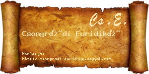 Csongrádi Euridiké névjegykártya